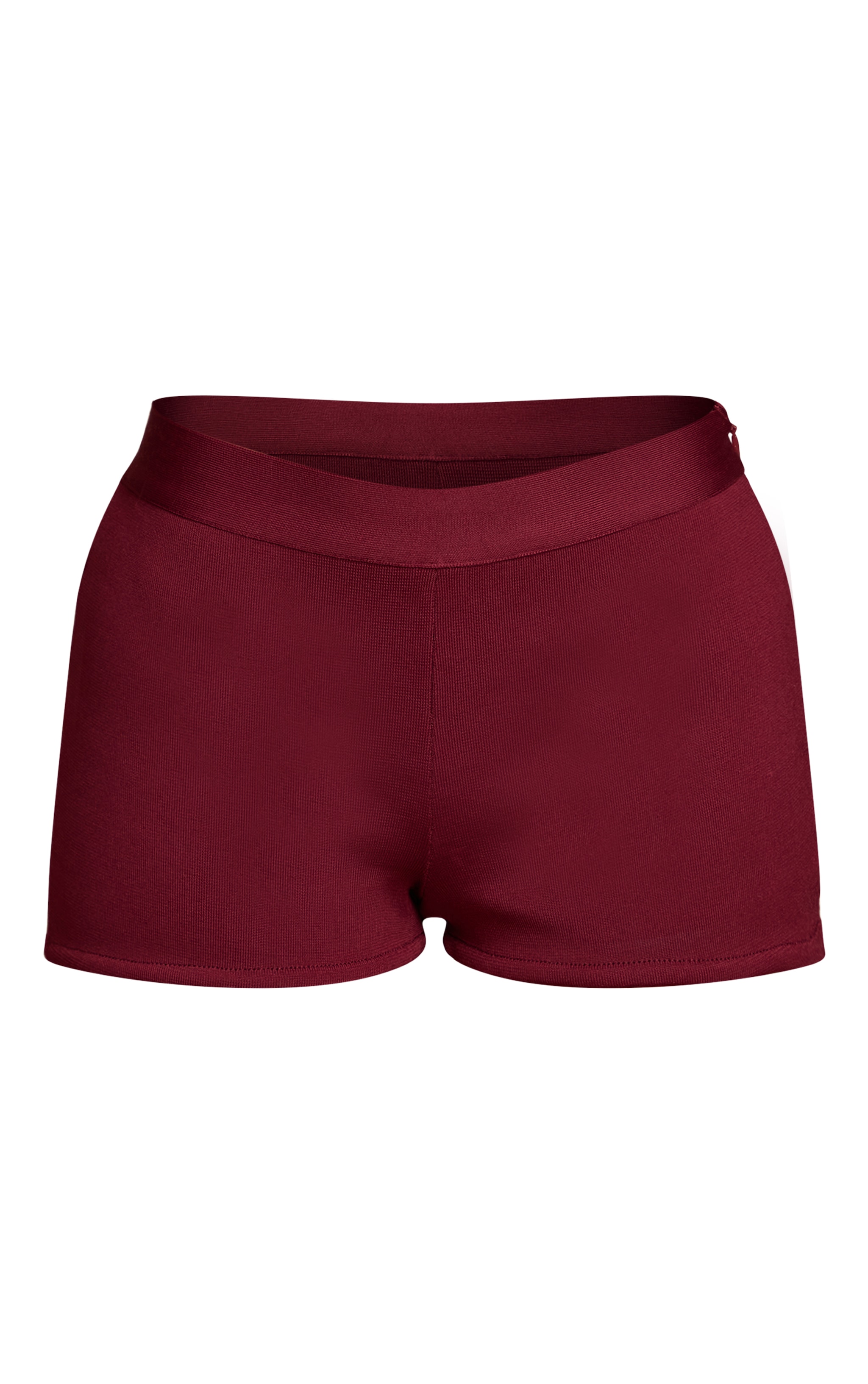 Burgundy Tailored Bandage Hot Pants  image 6