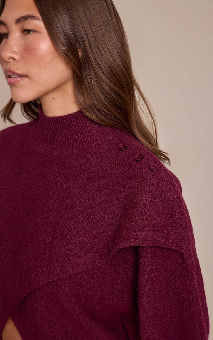 Burgundy Wrap Knit Jumper  image 4