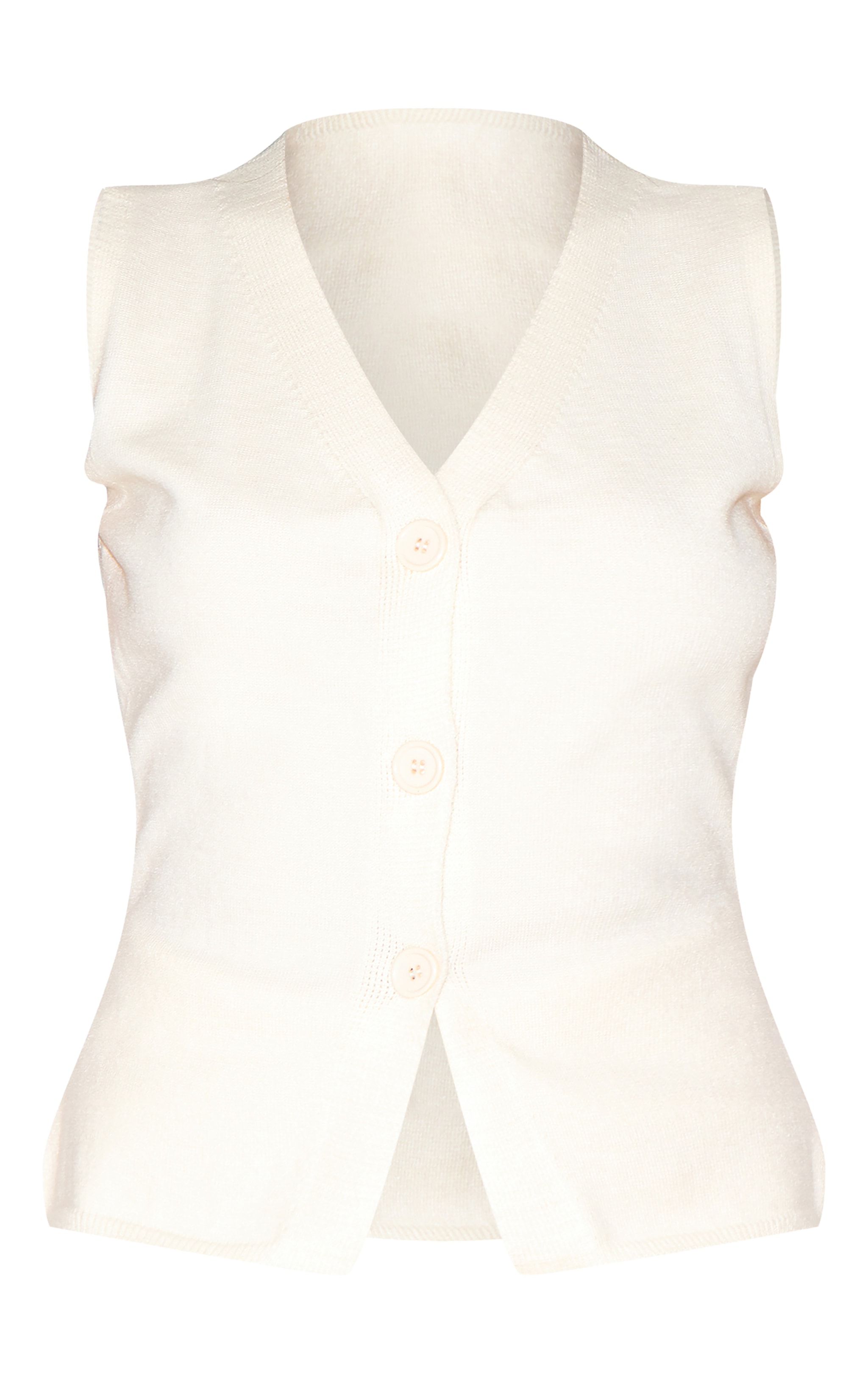 Petite Gilet long en maille tricot crème image 5