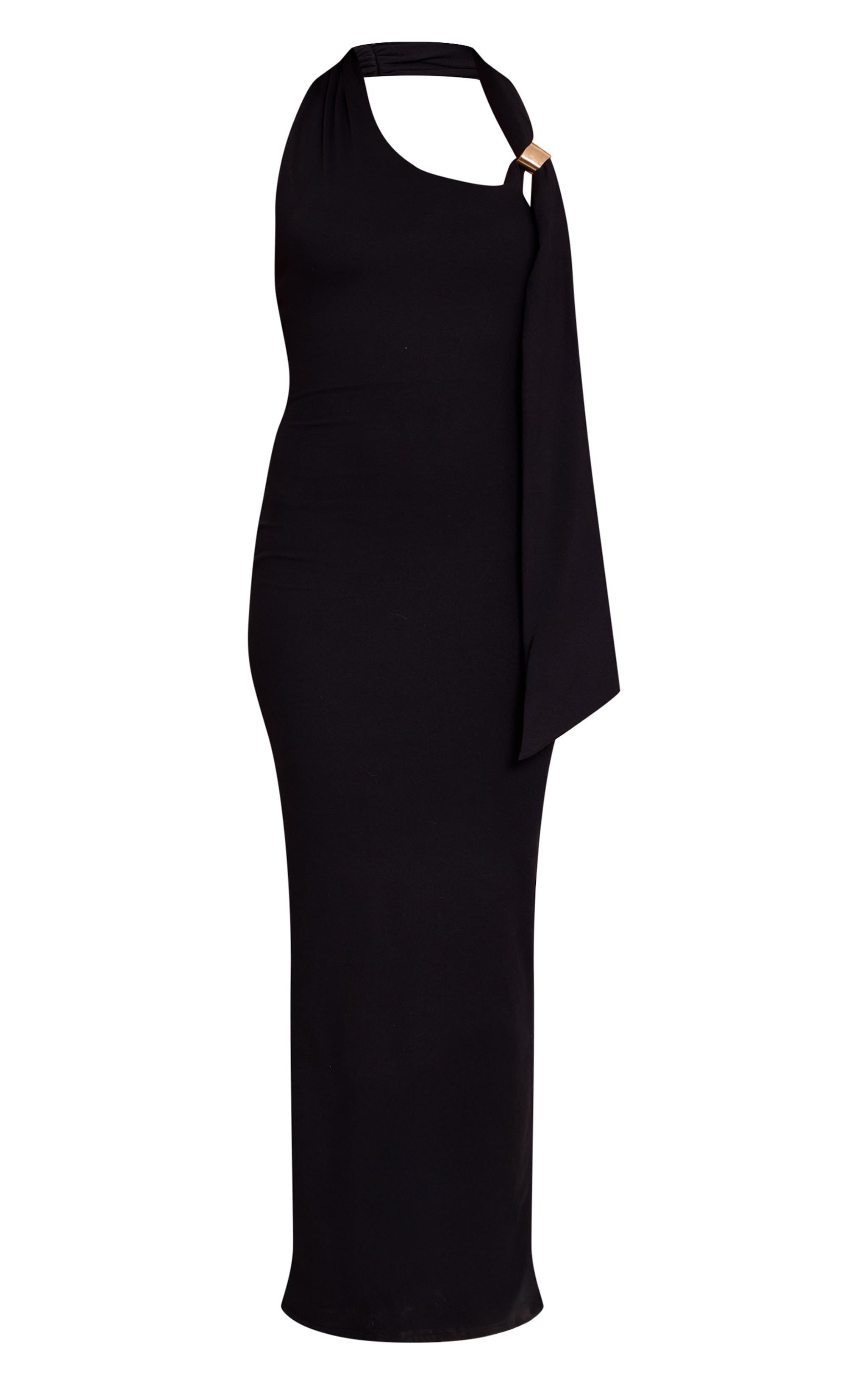 Black Soft Touch Trim Detail Maxi Dress image 5