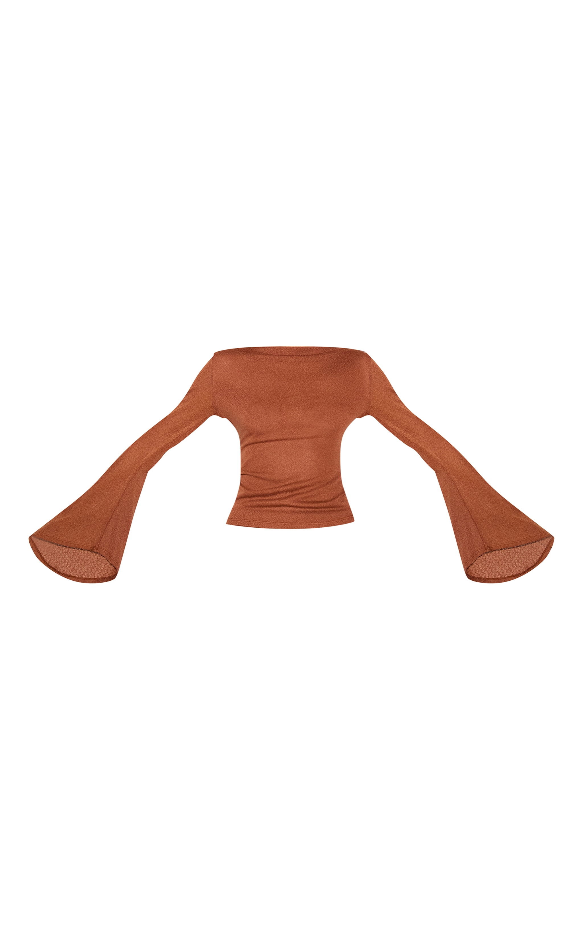 Chestnut Textured Flute Sleeve Top image 5
