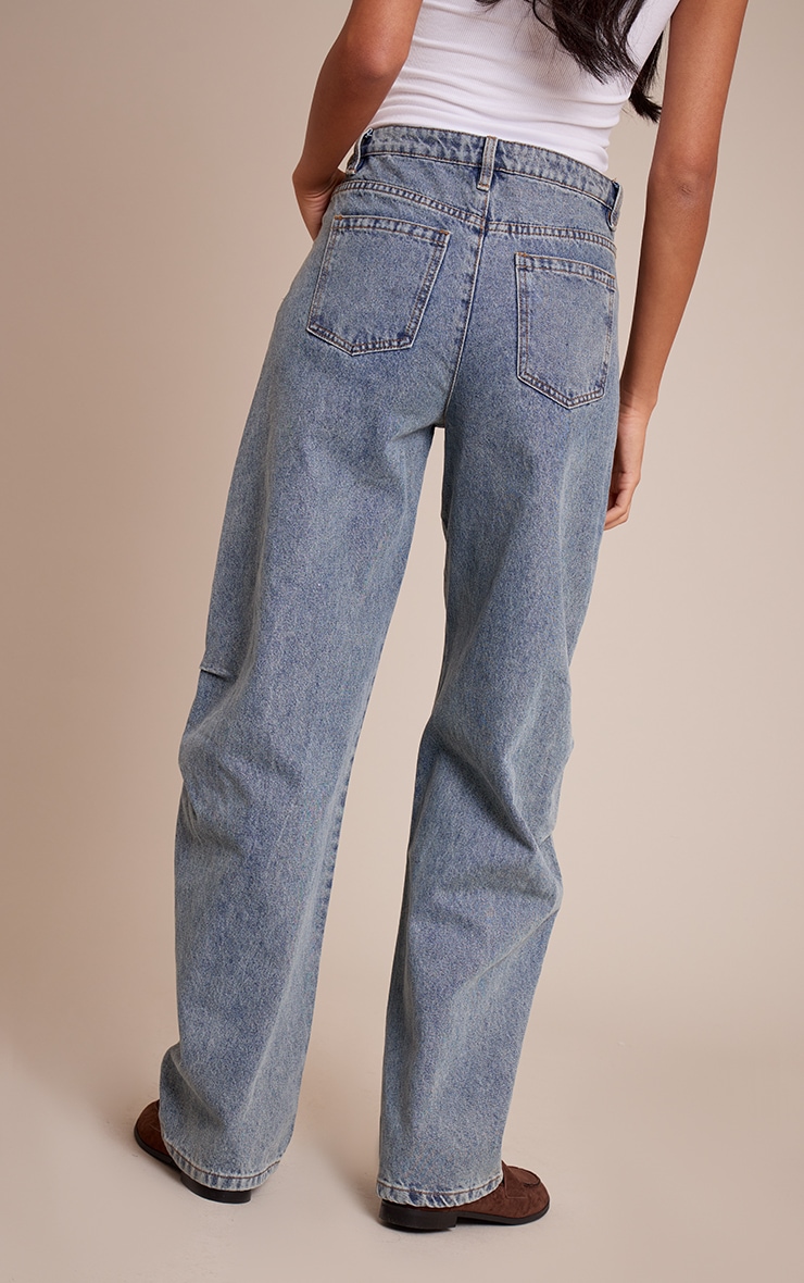 Tall Vintage Mid Rise Seam Detail Barrel Jeans image 3