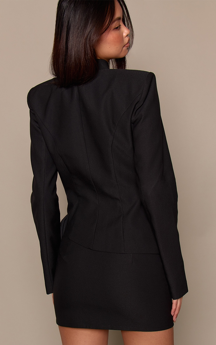 Black Woven A-Line Mini Skirt image 3