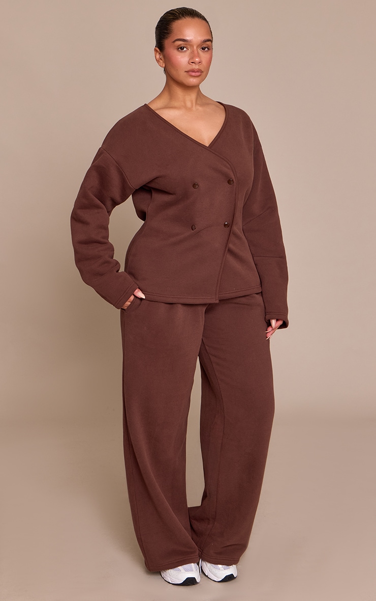 Shape Chocolate Button Up Sweat Cardigan image 3