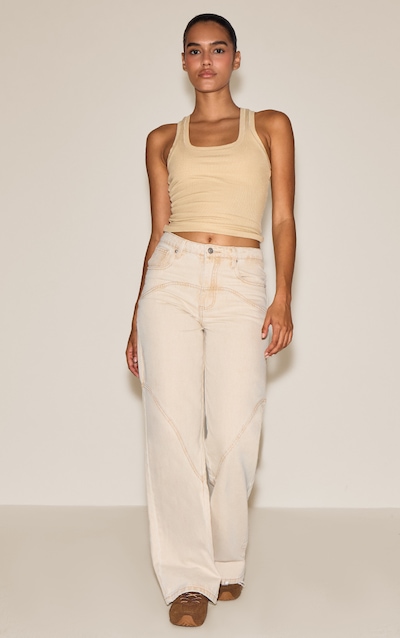 Sand Western Seam Detail Jeans