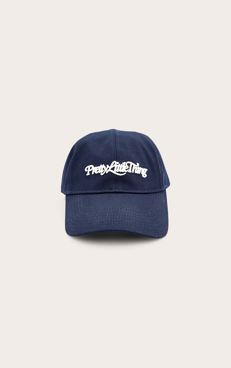 Pretty Little Thing Cream Embroidered Navy Cap image 2