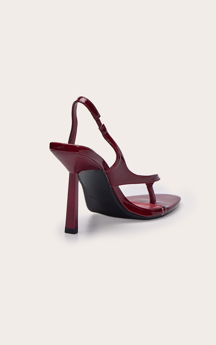 Plum Toe Thong Almond Toe High Heeled Sandals image 4