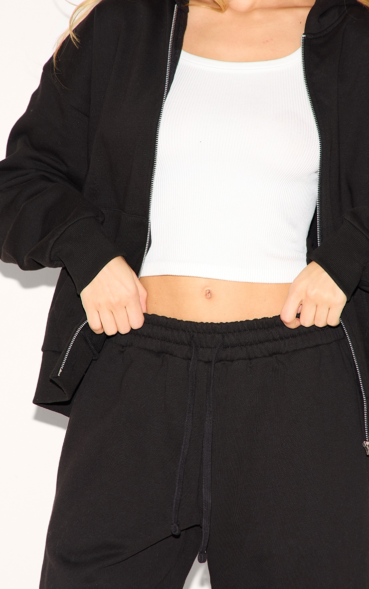 Black Premium Wide Leg Sweat Track Pants image 4