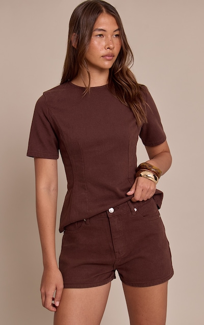 Chocolate High Waist Denim Shorts