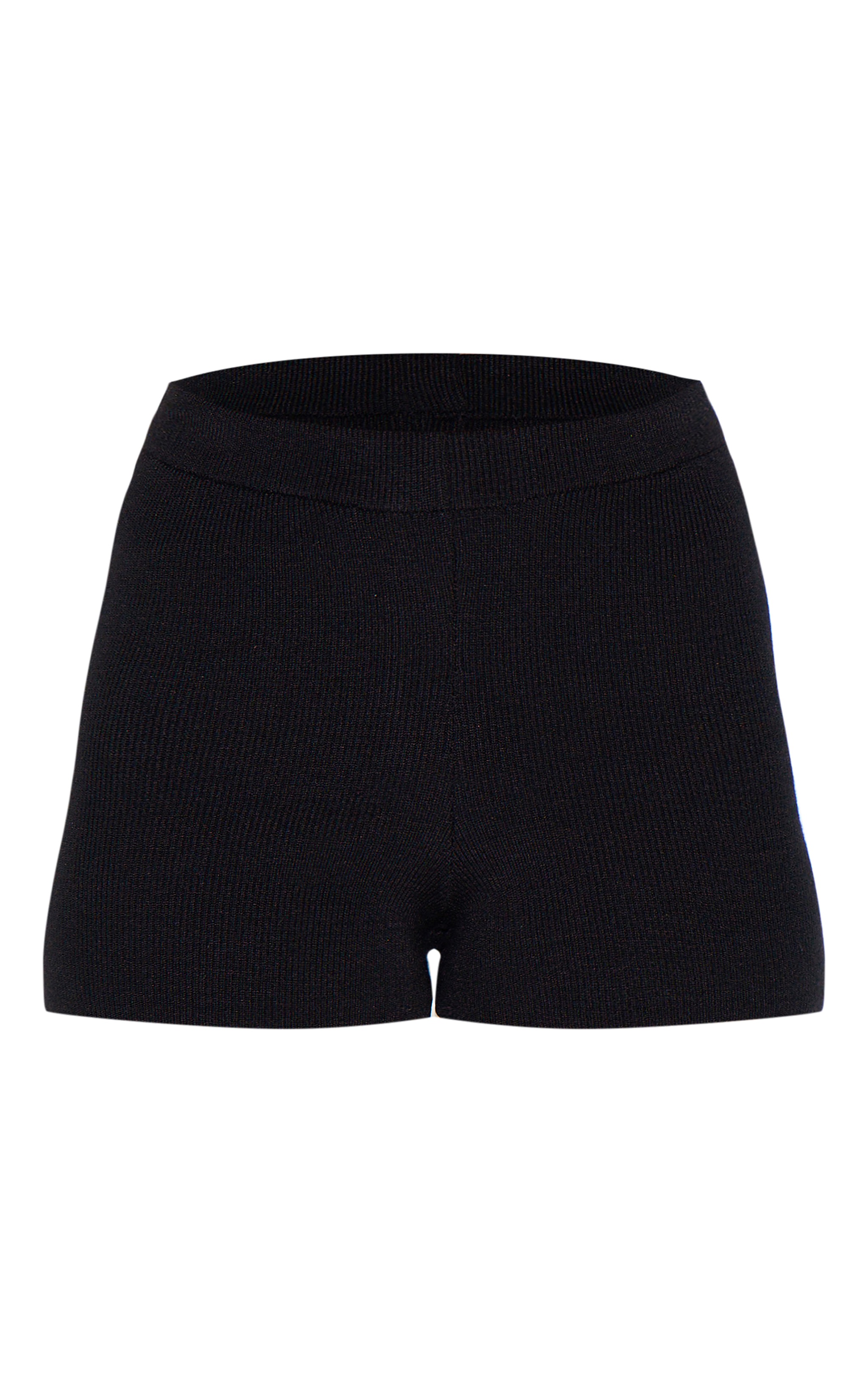 Black Compact Knit Mini Short image 6