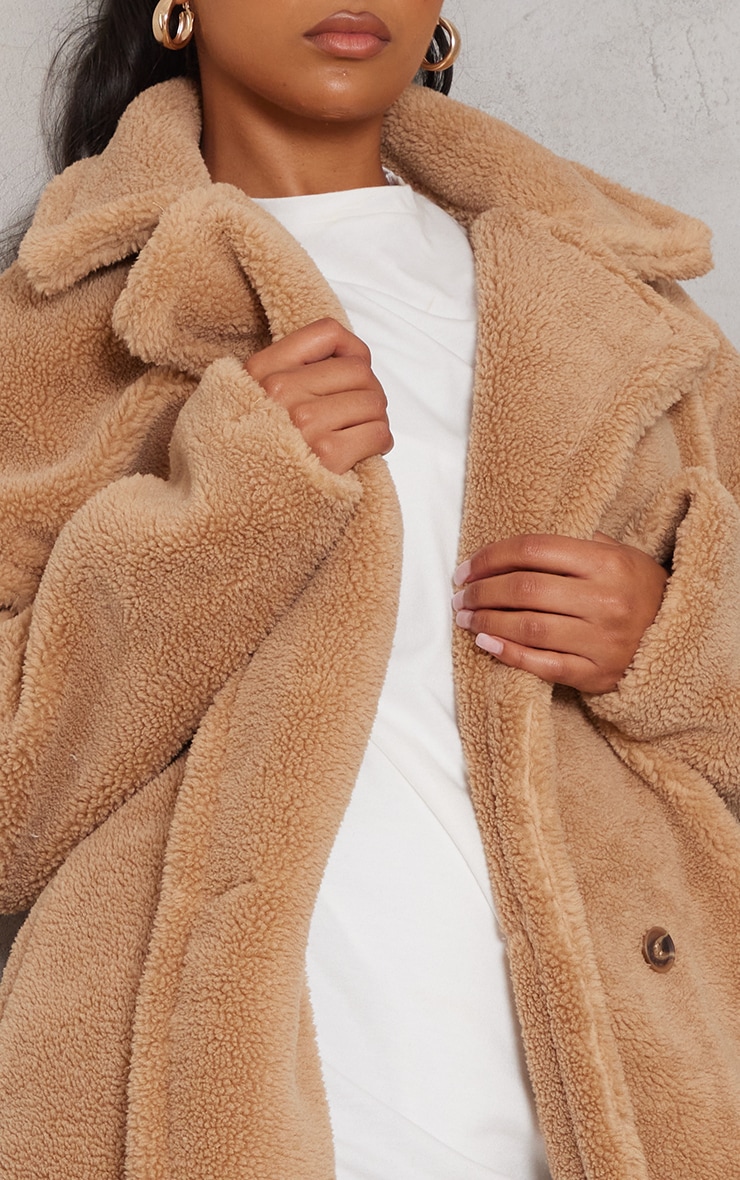 camel colour teddy bear coat