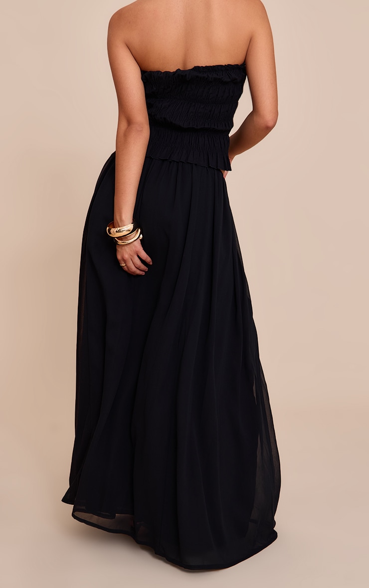 Black Chiffon Floaty Maxi Skirt image 3