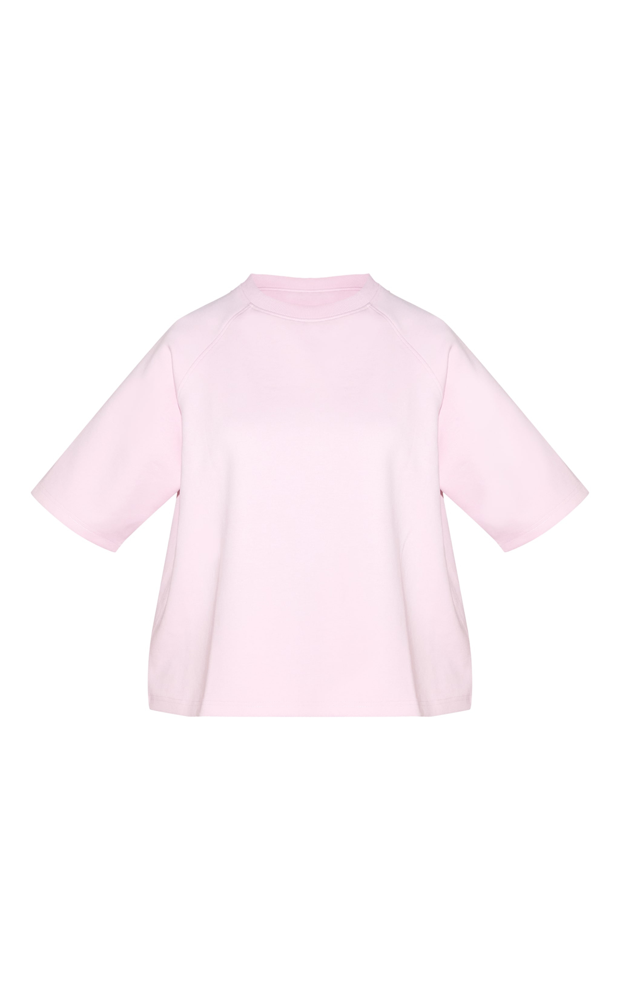 T-shirt tissé rose à épaules carrées et logo brodé image 5