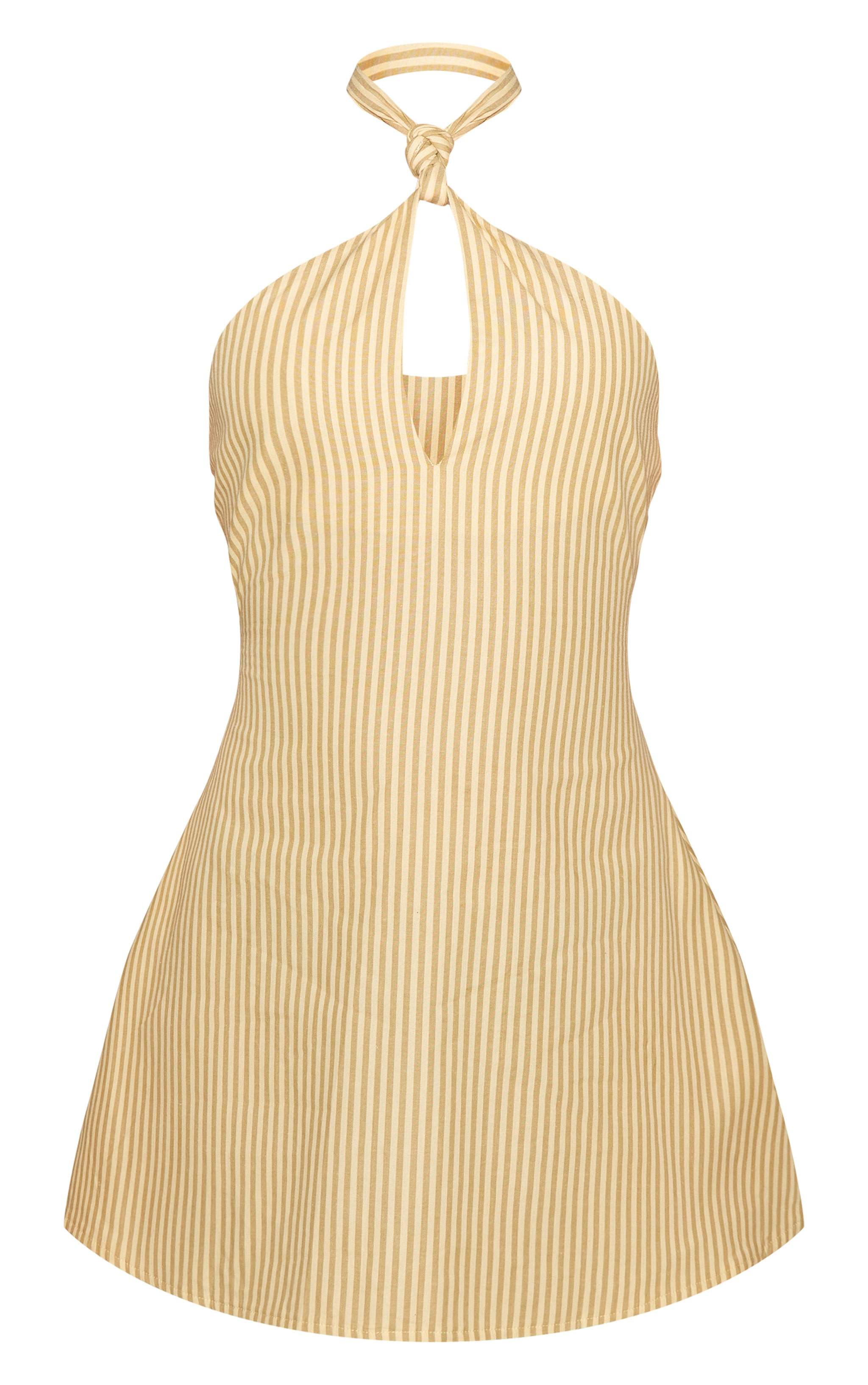 Robe droite jaune citron à rayures et dos nu image 5