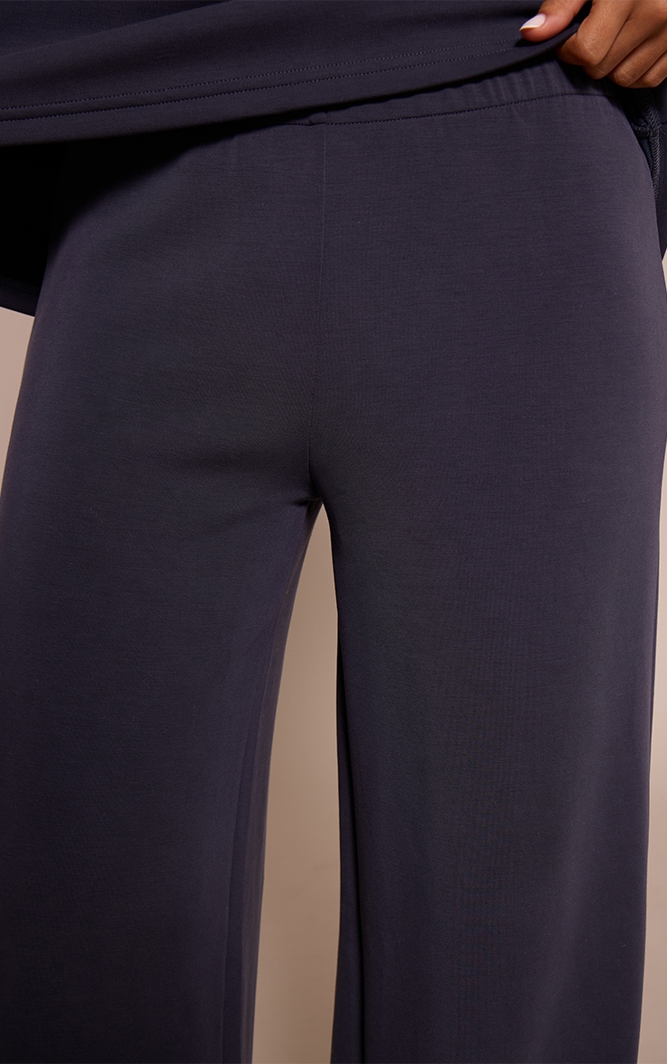 Petite Pantalon large modal bleu marine à taille élastique image 4