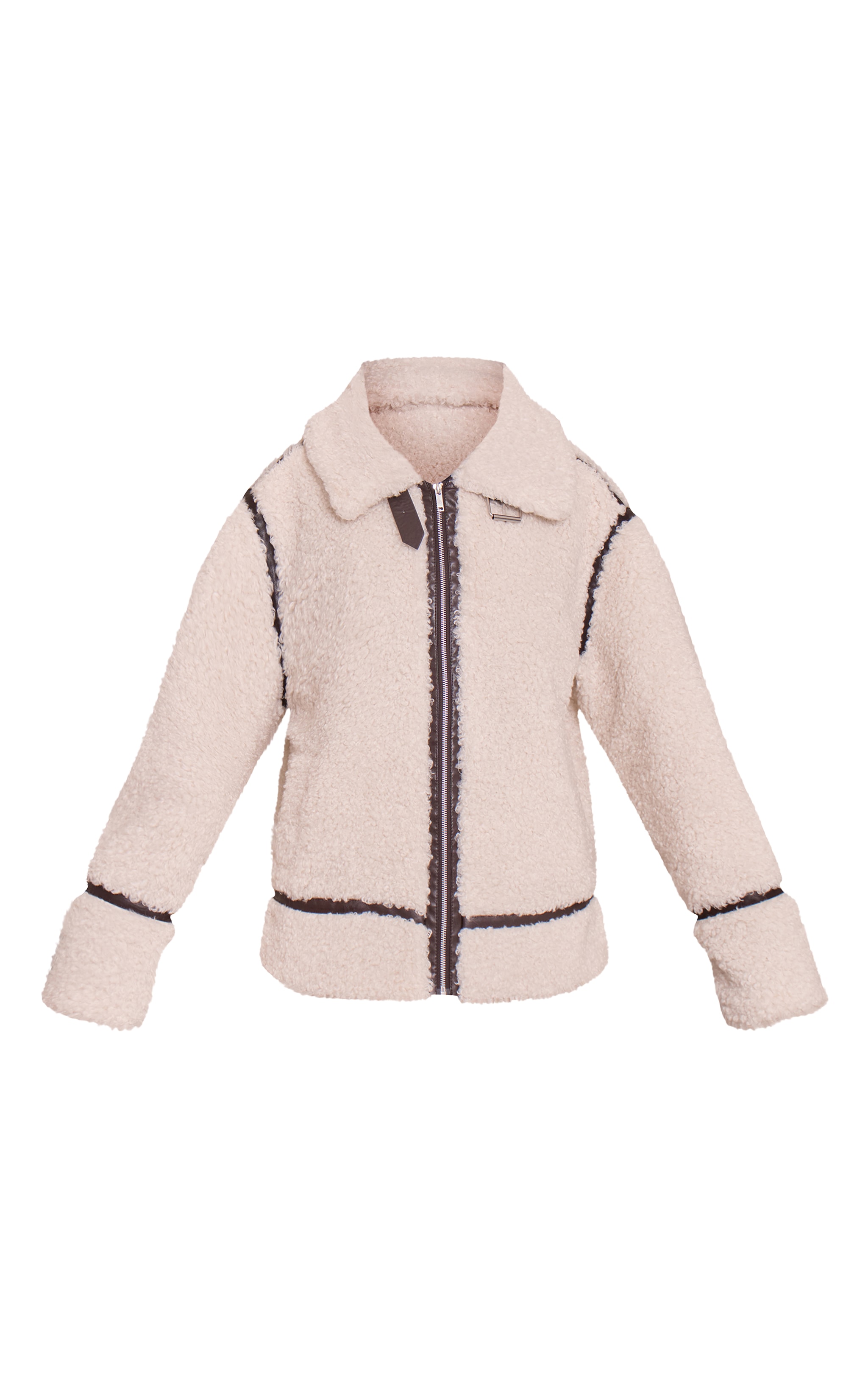 Tall Cream Borg Panel Detail Aviator image 5