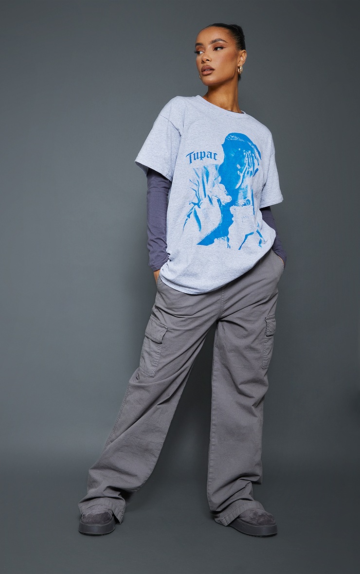 Ash Grey Tupac Photographic T Shirt image 3