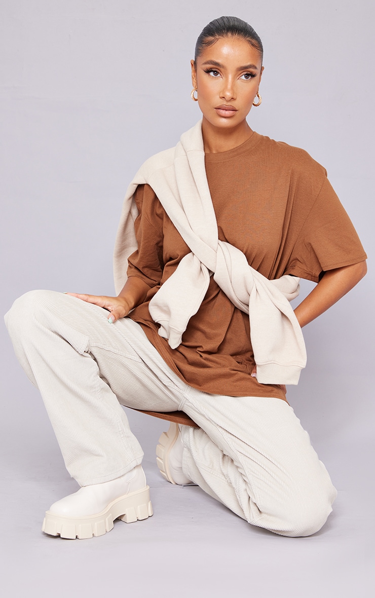 Cotton  Chocolate Oversized T-Shirt image 3