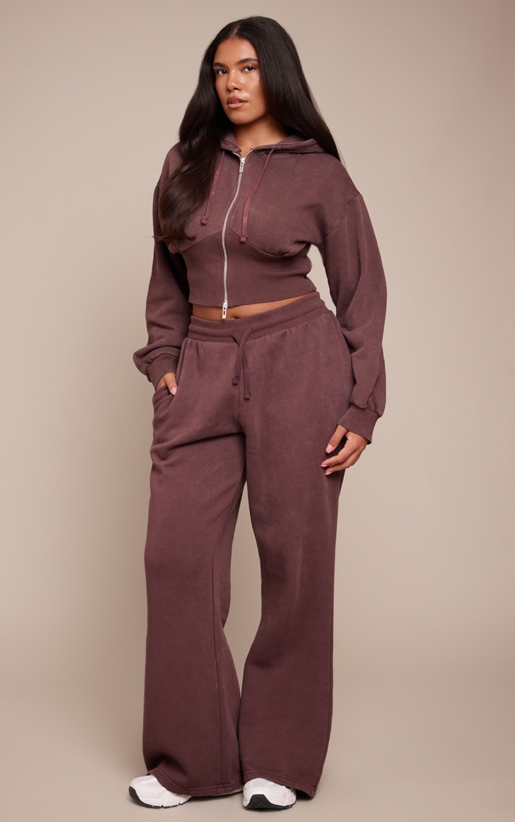Shape Plum Washed Zip Front Cinched Waist Hoodie image 3
