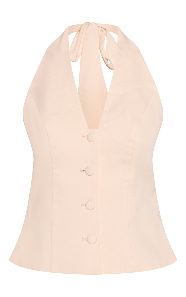 Almond Halter Neck Button Down Waistcoat image 5