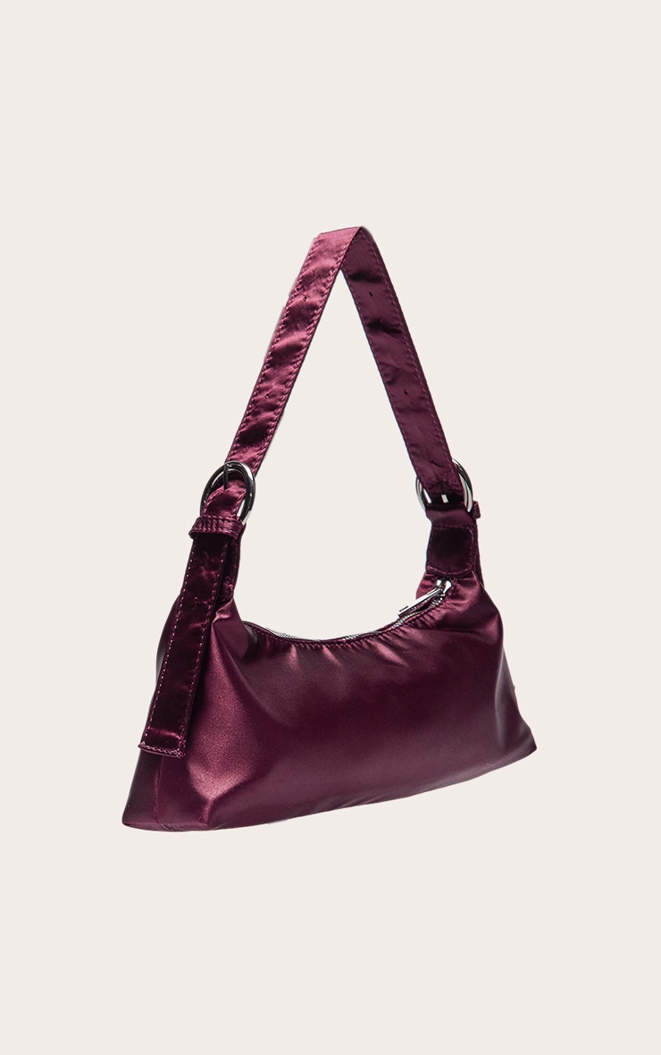 Sac à main satiné prune à boucles image 3