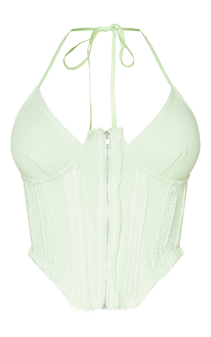 Shape Corset citron vert clair à partie contrastée et détail zip image 5