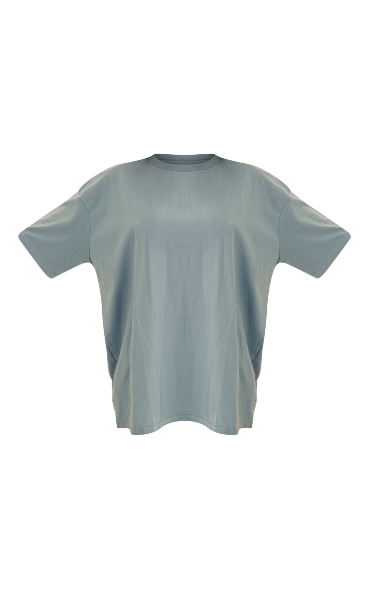 Dusty Blue Oversized Fit T Shirt image 5