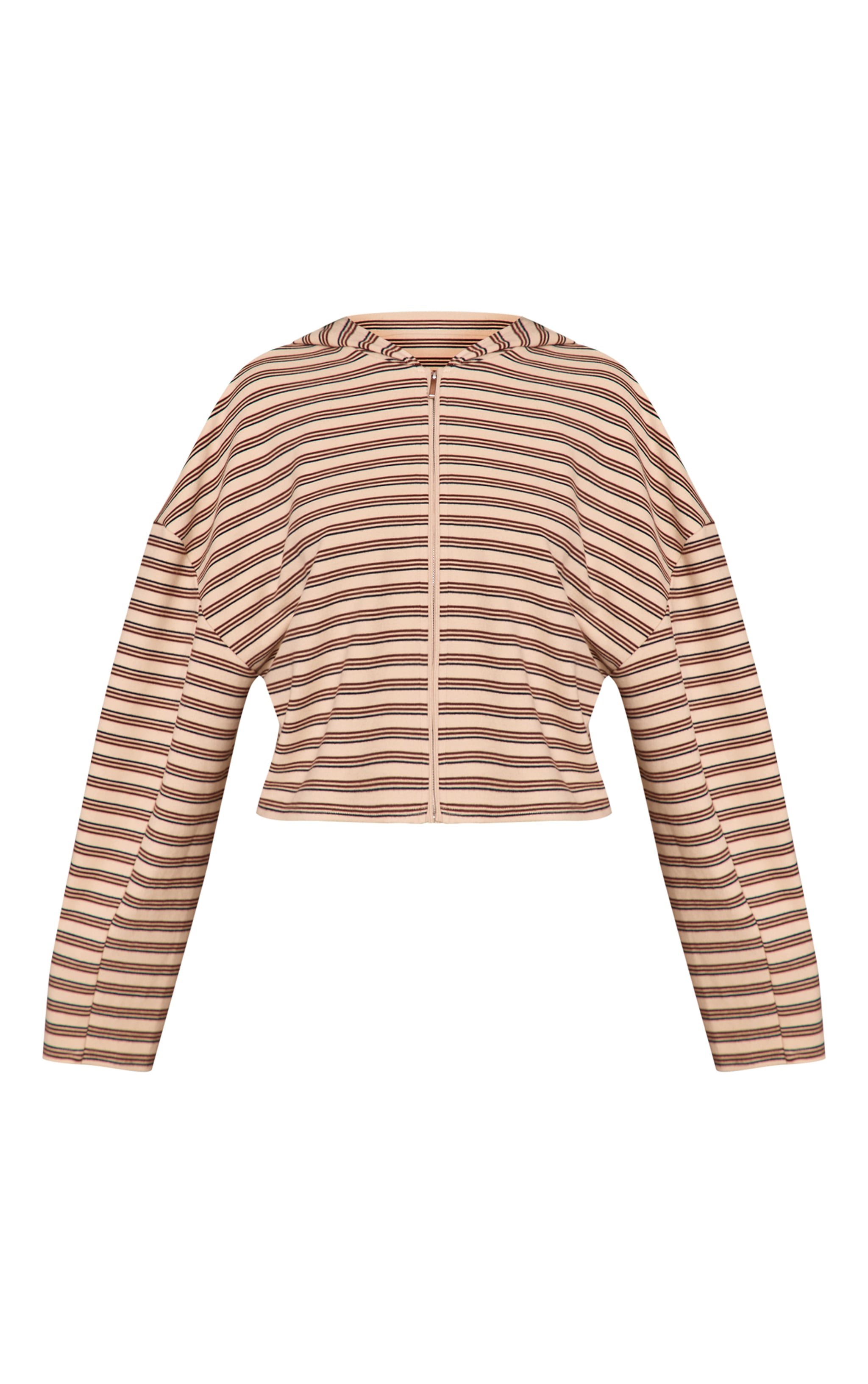 Petite Veste en polaire douce beige à rayures et zip image 5