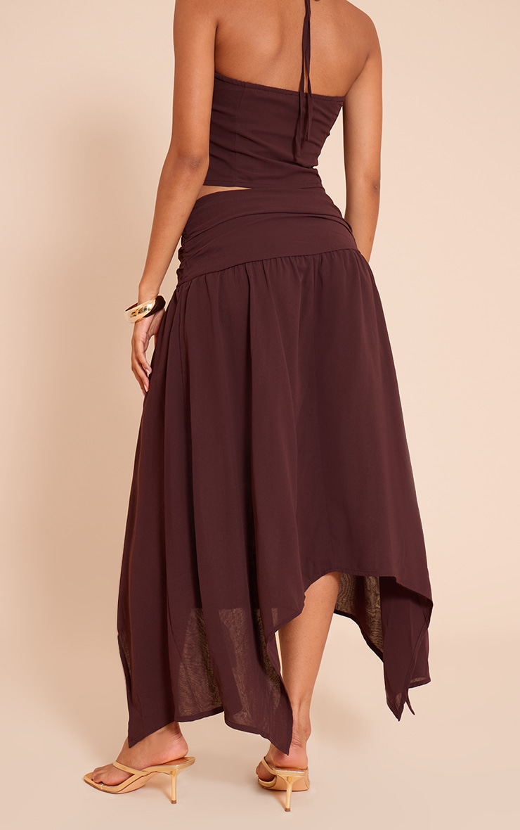 Dark Plum Asymmetric Hem Maxi Skirt image 3