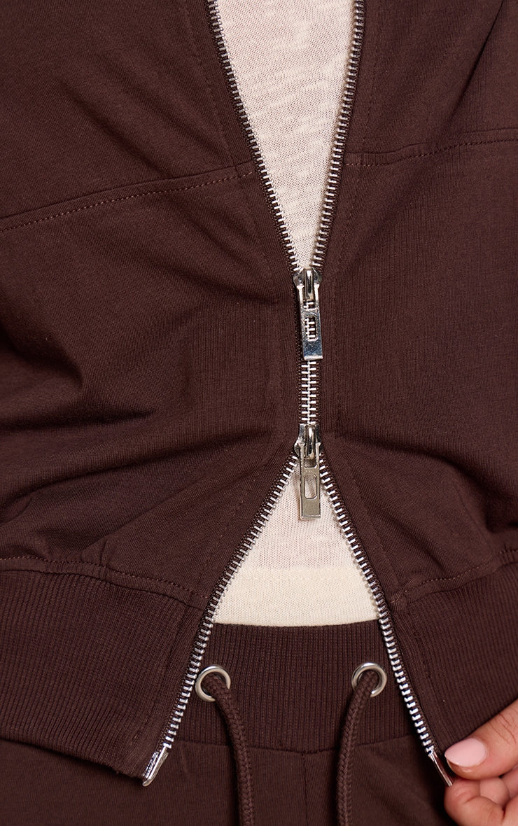 Chocolate Casual Zip Through Bomber image 4