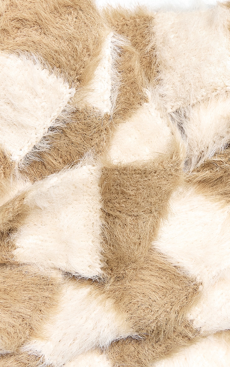 Multi Brown Skinny Fluffy Scarf image 3