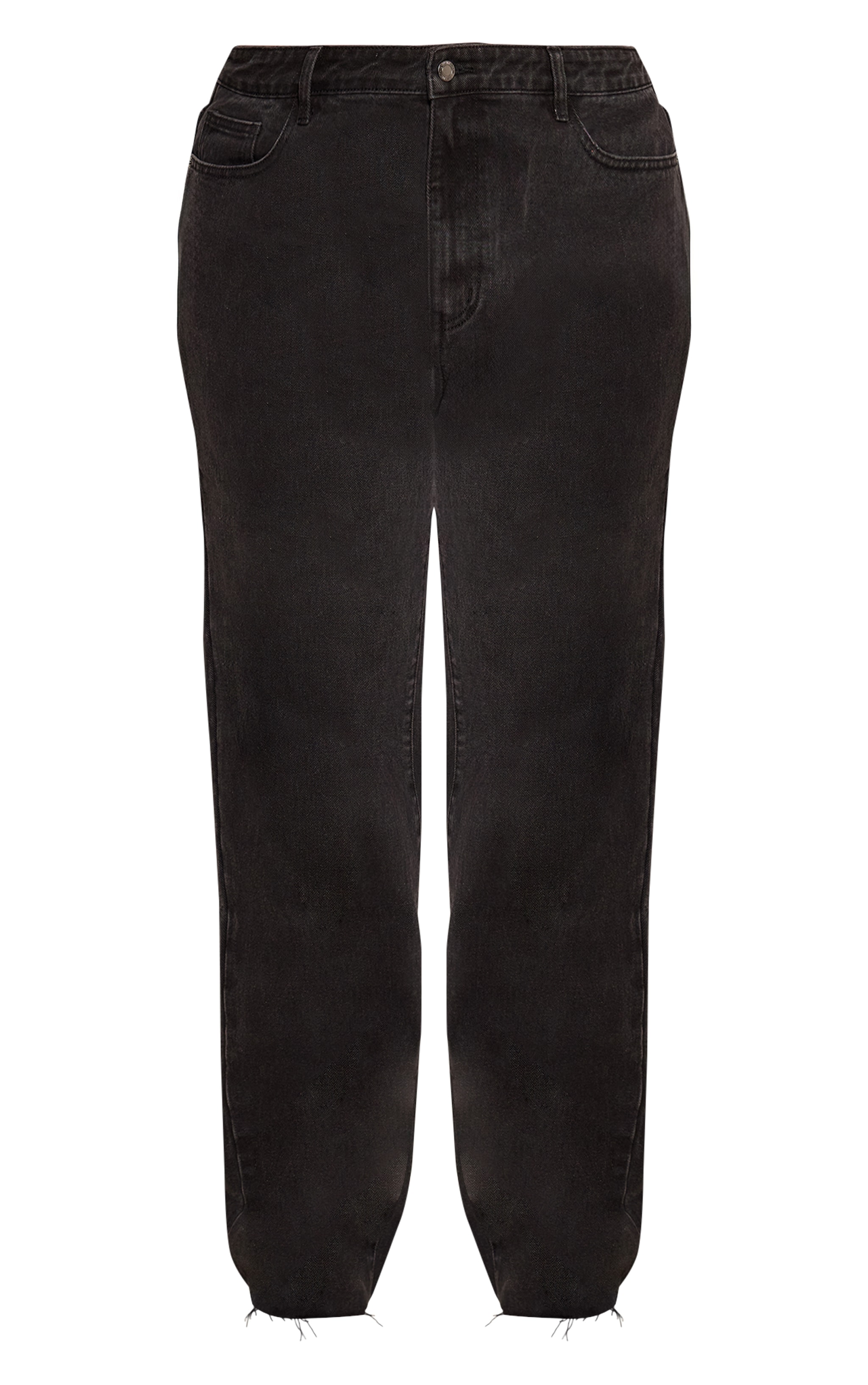 Plus Washed Black Mid Rise Stretch Barrel Jeans image 5