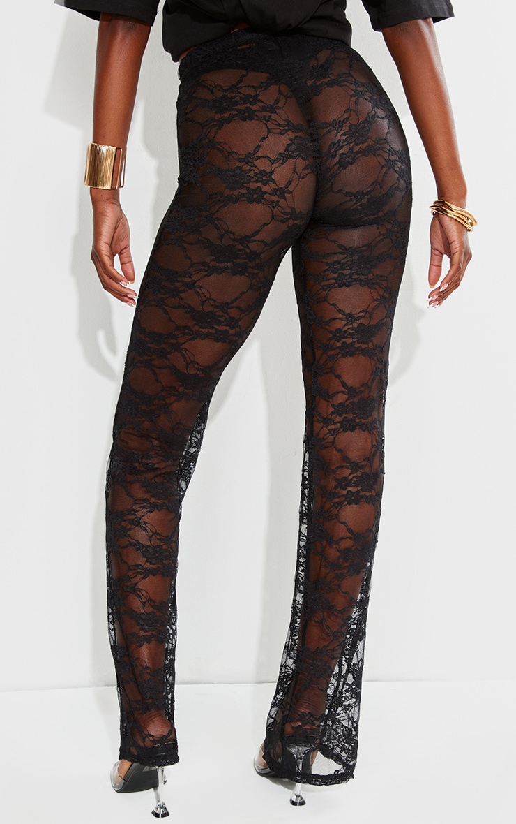 Tall Black Lace Wide Leg Pants image 3