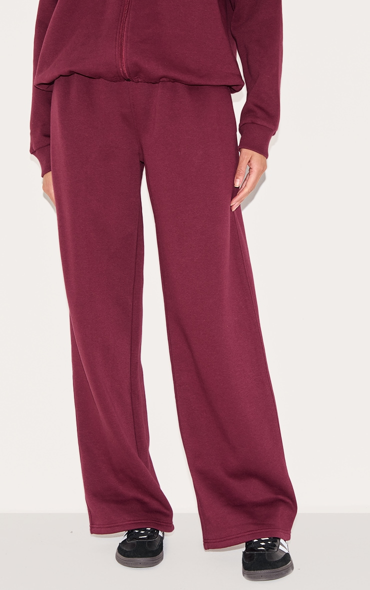 Burgundy Wide Leg Sweat Sweatpants image 2