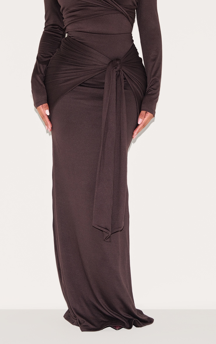 Shape Chocolate Super Soft Wrap Drape Maxi Skirt image 2