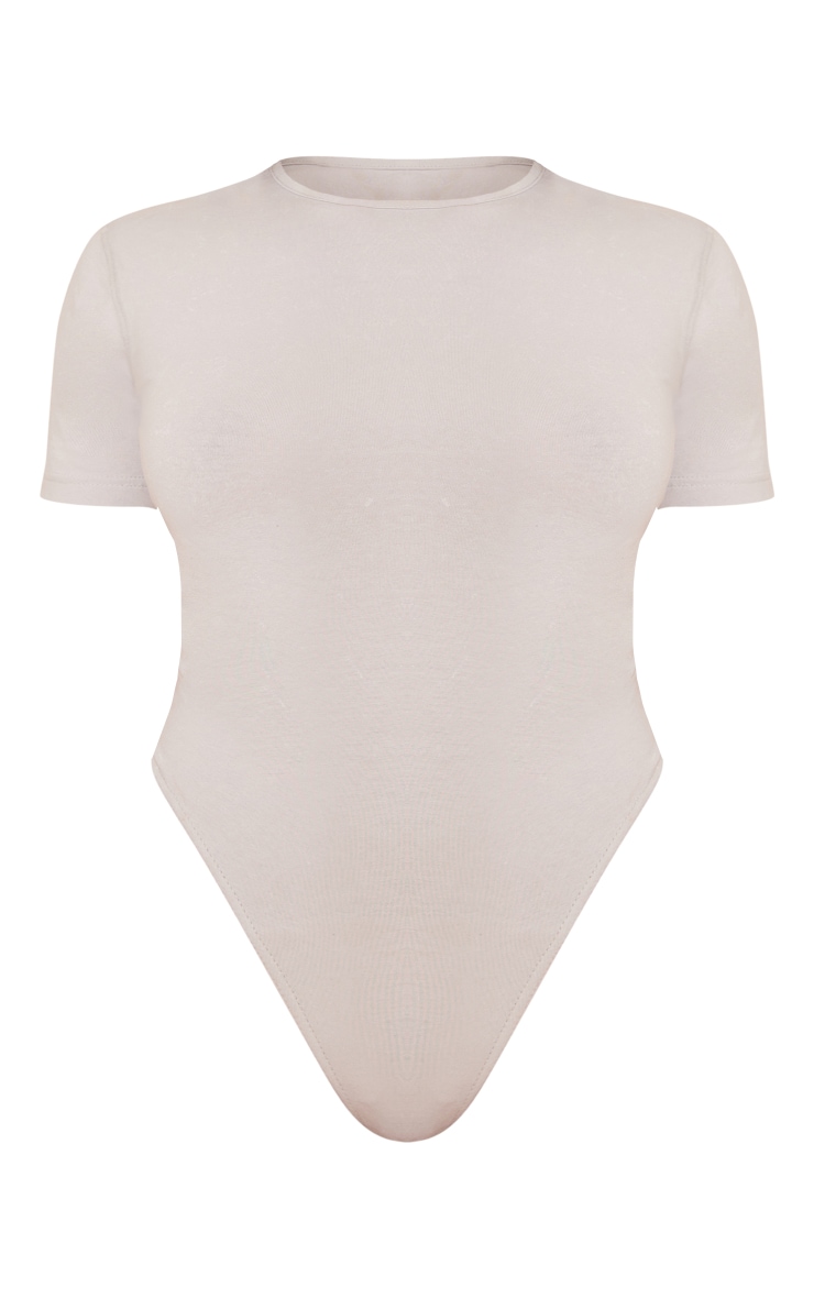 Light Grey Washed Short Sleeve Bodysuit image 5