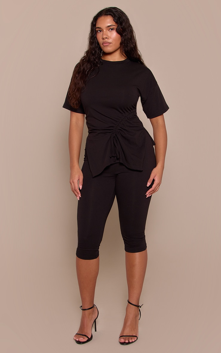 Shape Black Ruched Side Top  image 3