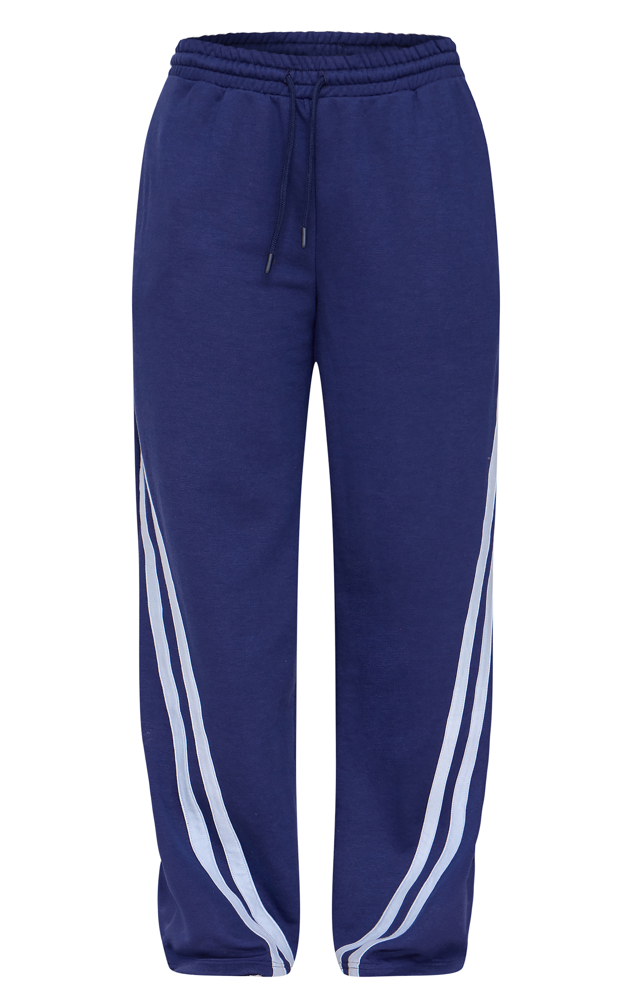 Navy Contrast Striped Wide Leg Joggers image 5