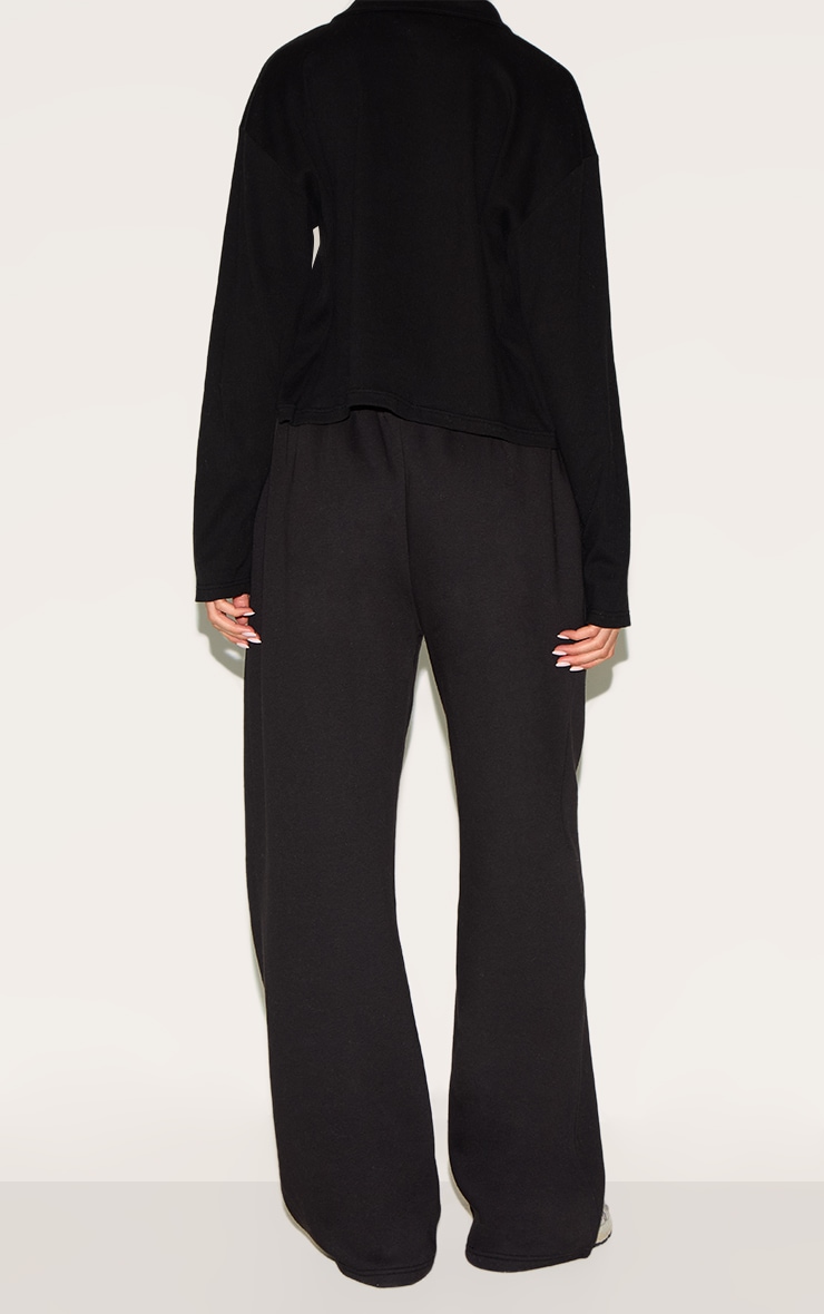 Black Wide Leg Track Pant image 3