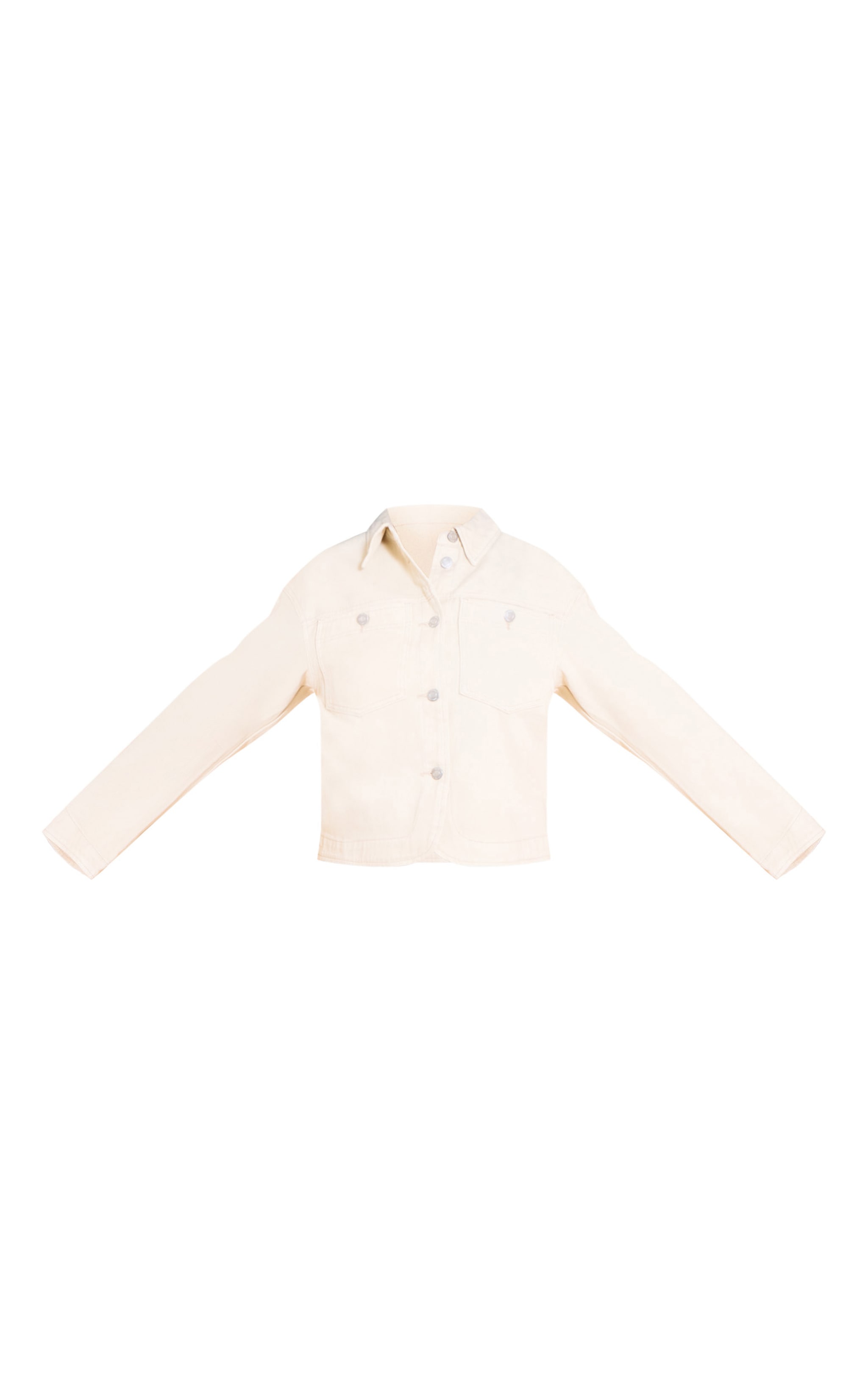 Veste en jean gris pierre à épaules carrées et oulret incurvé image 5