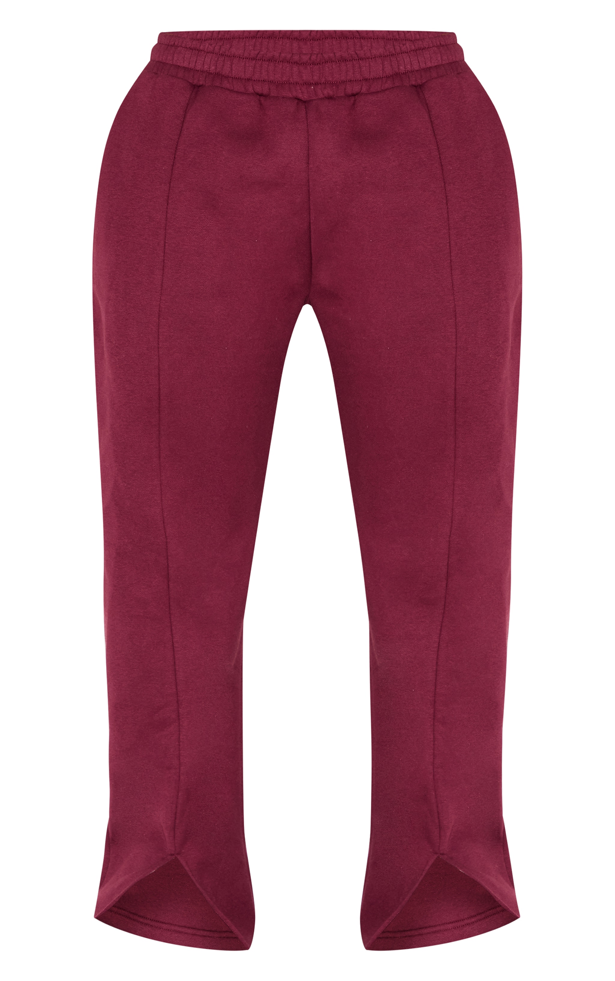 Shape Burgundy High Waisted Split Hem Wide Leg Sweatpants image 5