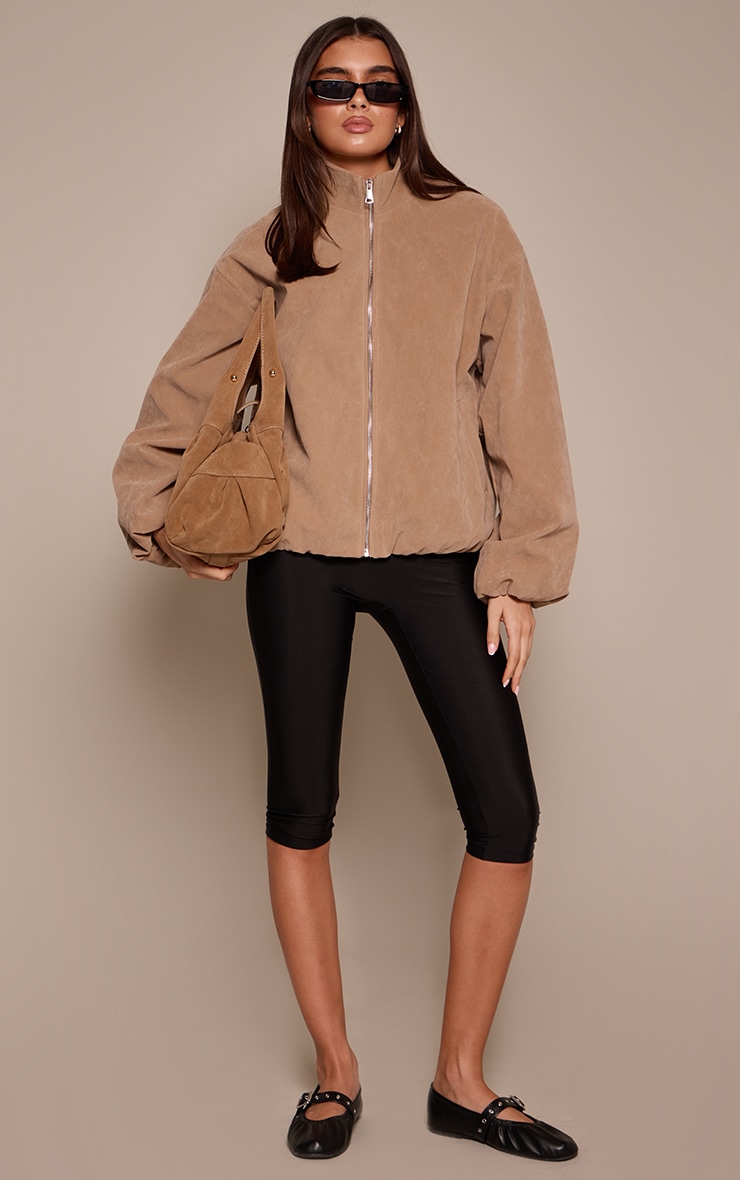Sand Suede Bomber Jacket image 3