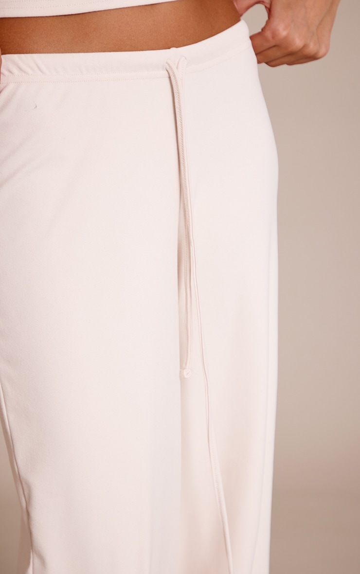 Pantalon décontracté doux crème à taille nouée image 4