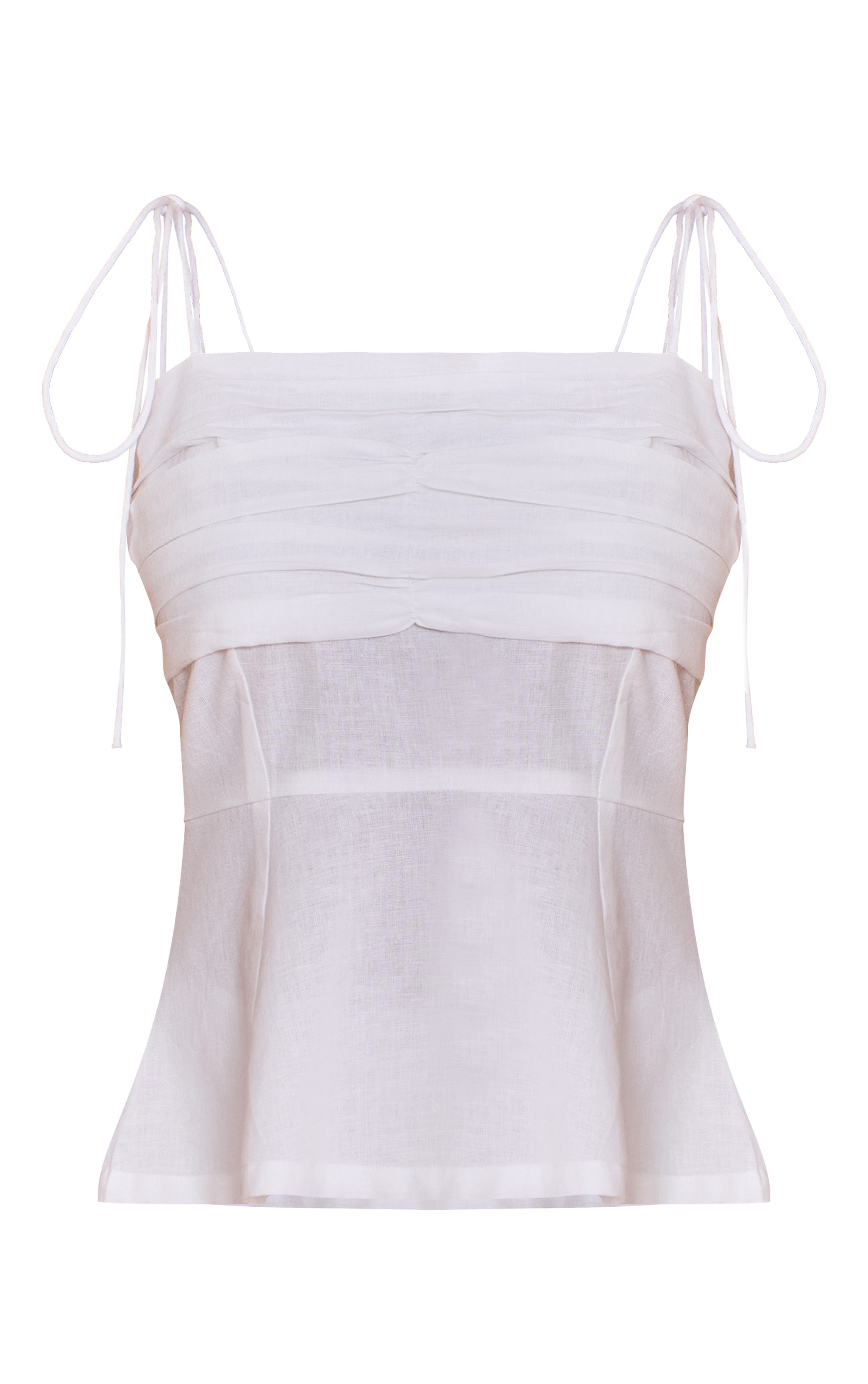 Ivory Linen Look Ruched Bust Top image 5