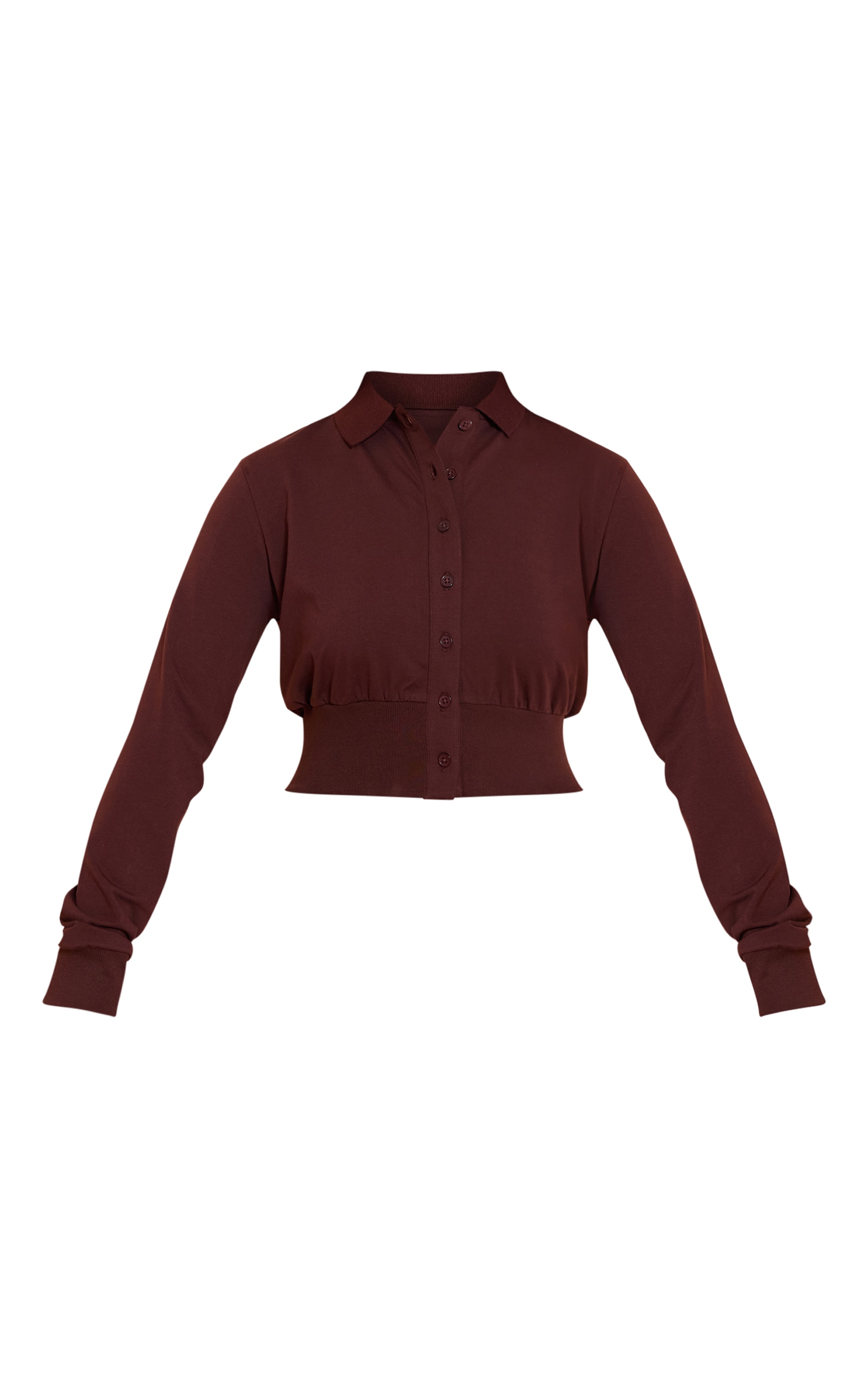Shape Chocolate Polo Button Front Cinched Waist Cardigan image 5