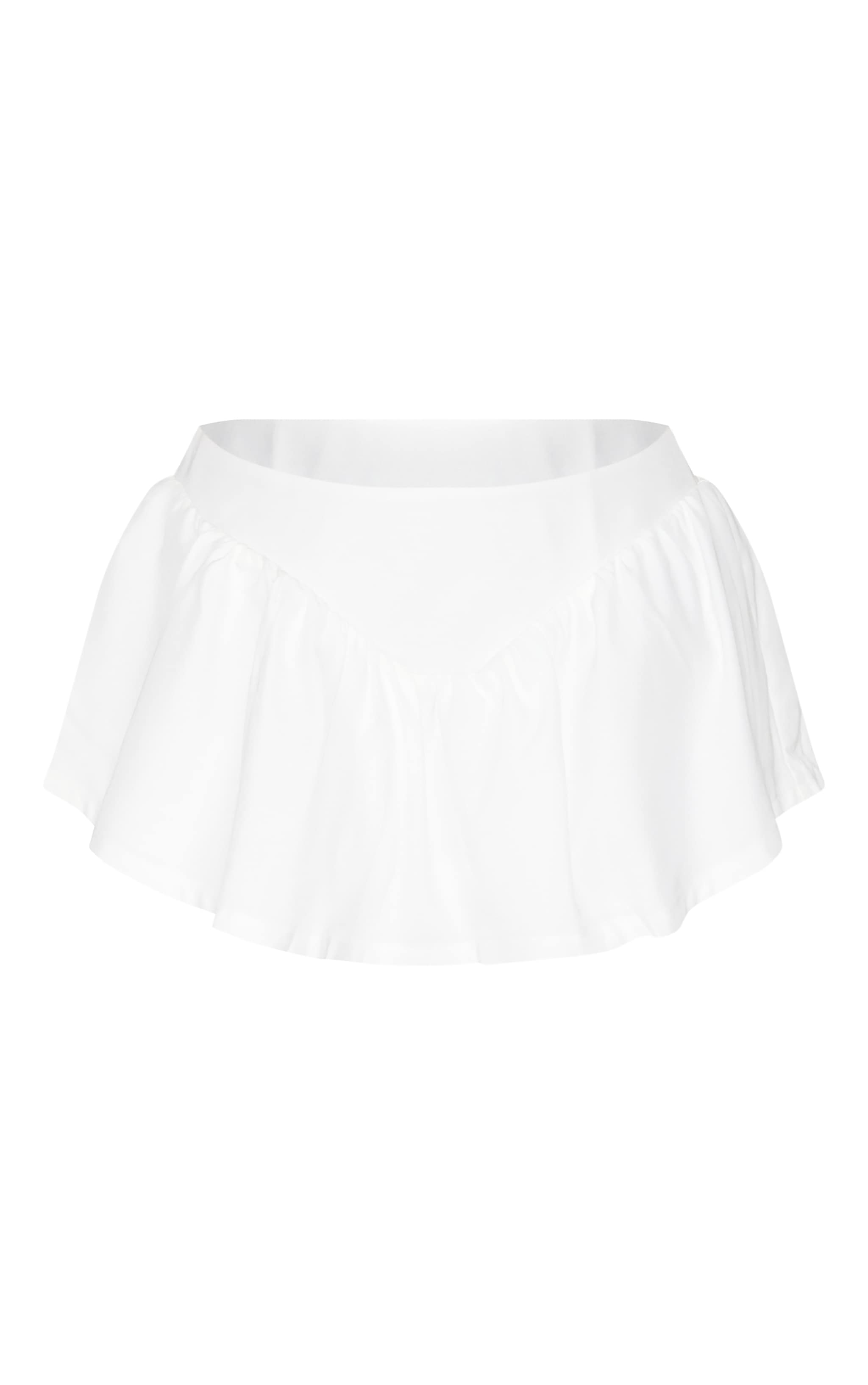 Plus White Dipped Waist Structured A Line Mini Skirt image 6