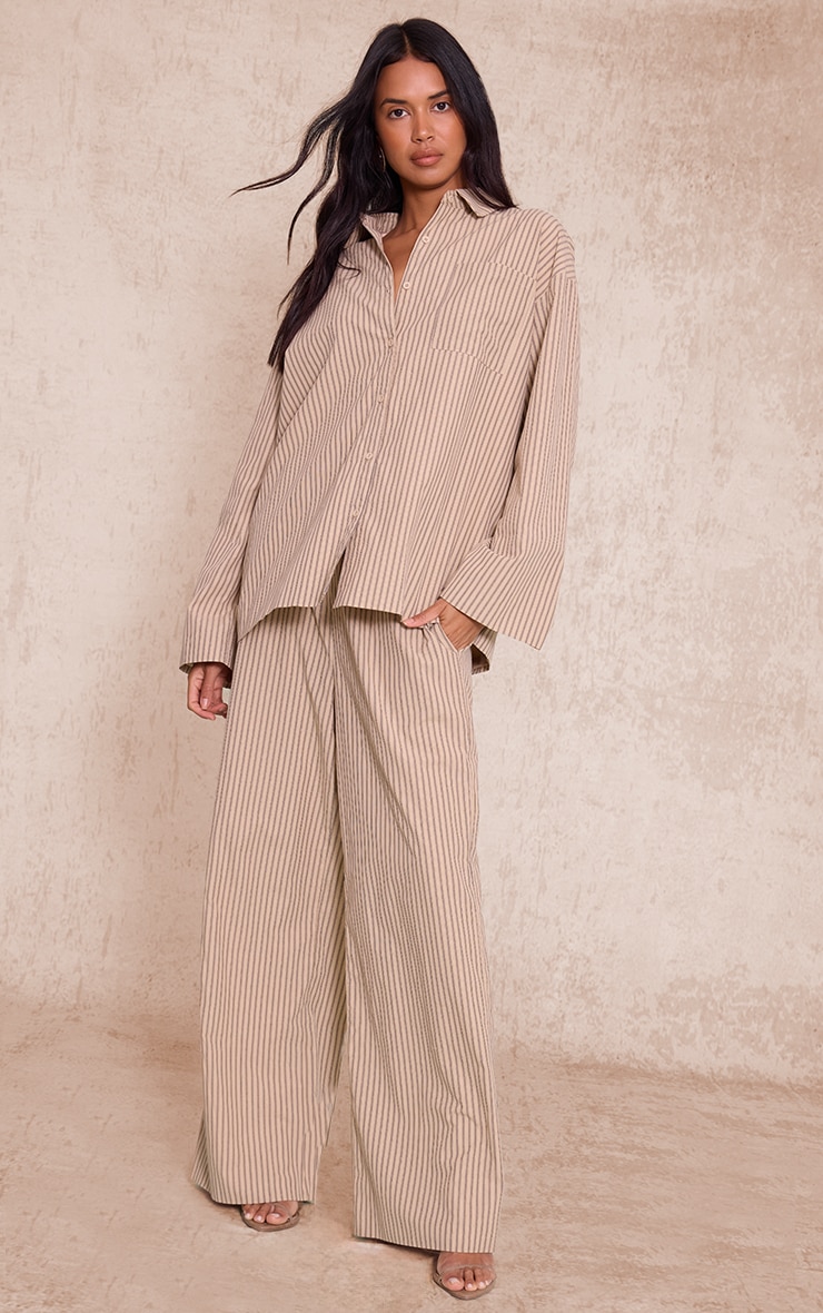Stone Pinstripe Wide Leg Pant image 1