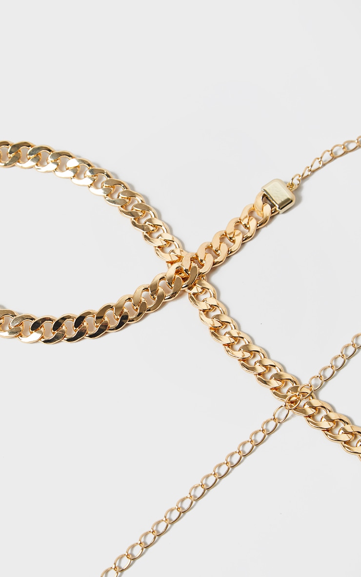 Gold Chunky Single Chain Belt Accessories PrettyLittleThing