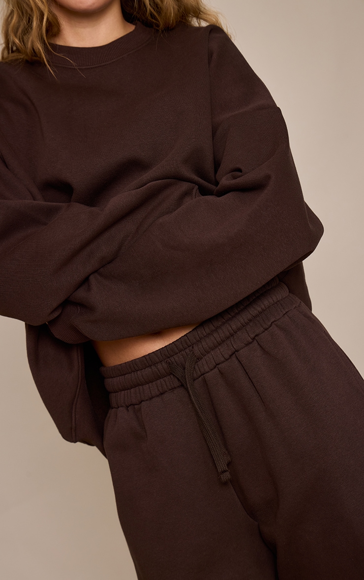 Chocolate Oversized Sweat Tracksuit Set image 4