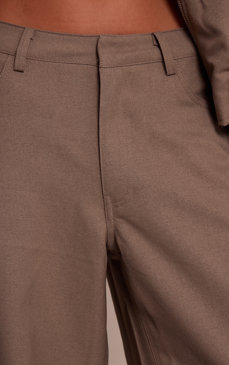 Grey Tailored Straight Leg Pants image 4